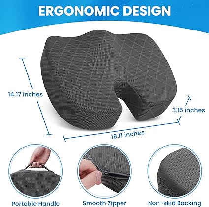All-Day Comfort Cushion – Memory Foam Support for Work, Drive & Travel - Image 4