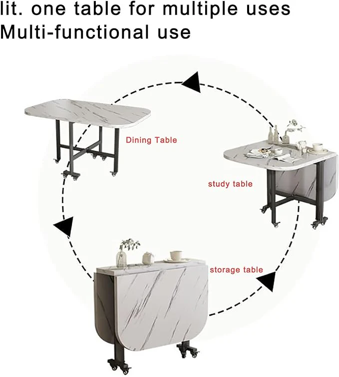 Multifunctional Folding Dining Table – Extendable, Removable & Stylish - Image 4